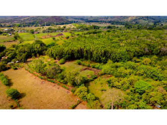 Drone aerial view of large wooded farmland with clearings, Bejuco Chame Panama