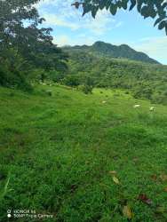 Mountain range view with lush rolling hills and pastureland in Pajonal Coclé Panama