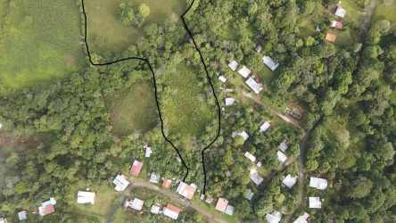 Aerial countryside rural land property boundary trees Chorrera Panama
