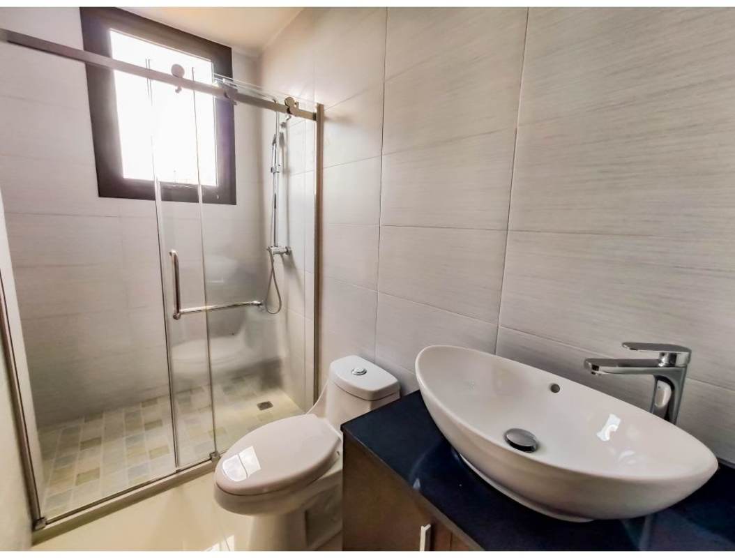 Bedroom with large window overlooking city, tile floor, PH Carreras El Cangrejo