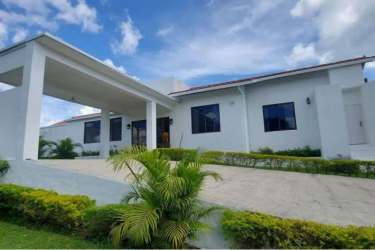 Large open living dining room tropical villa Casa Nia near Coronado Panama beach