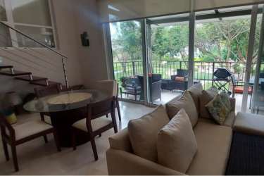 Spacious contemporary living dining room with garden balcony patio Puntaarena Buenaventura Panama