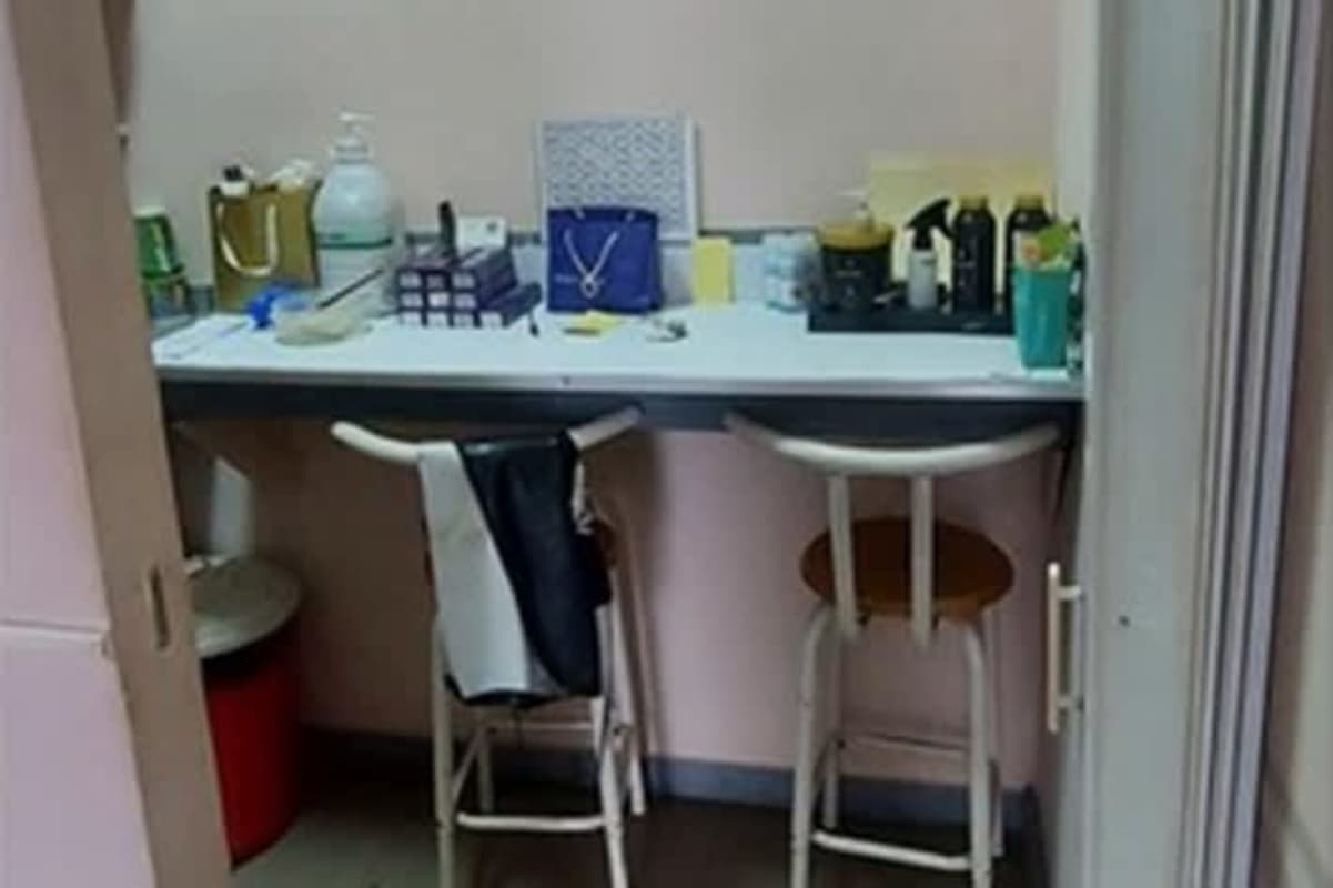 Bright salon interior with styling chairs, mirrors, equipment, Condado Plaza shopping center Panama City