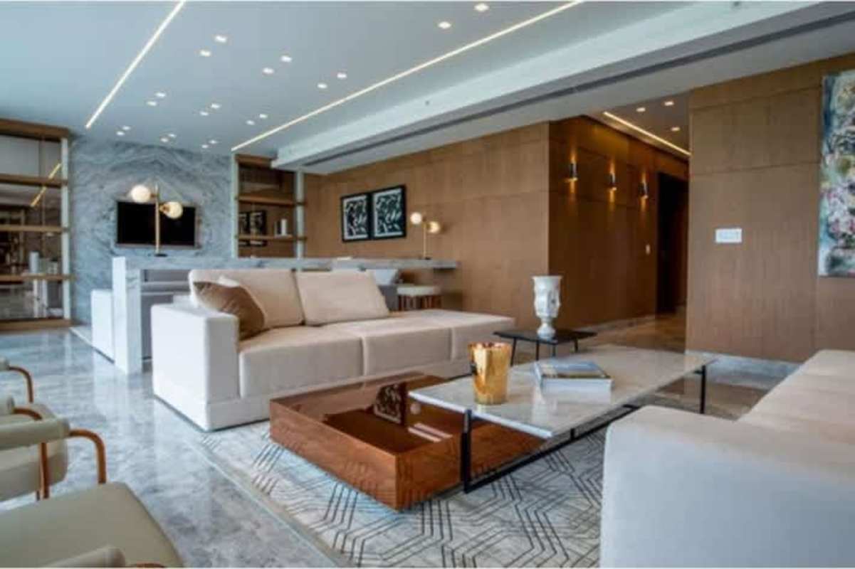 Modern Empire Residences high-rise facade with balconies in Santa María Panama City