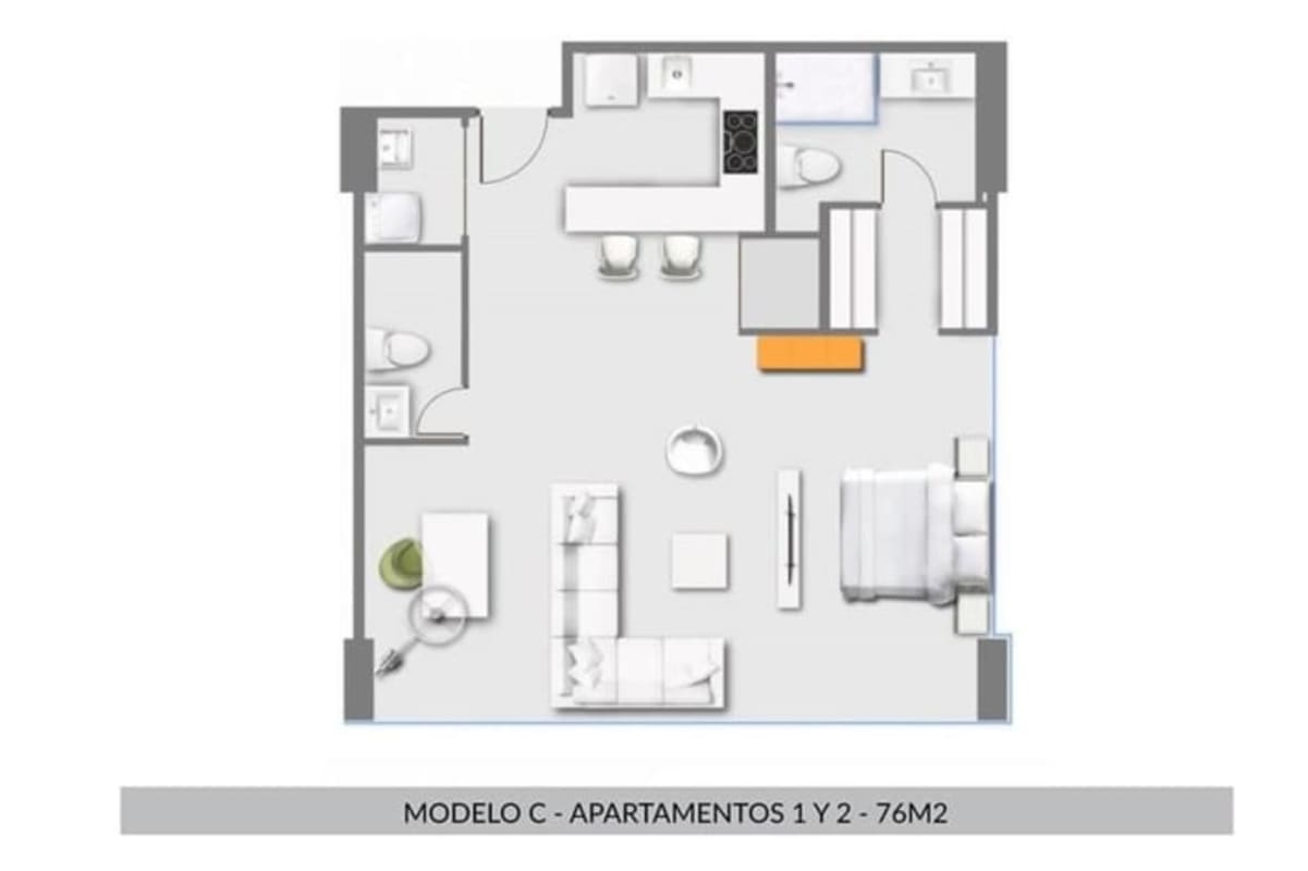 Contemporary one-bedroom suite with upholstered bed AC city views Arcadia Costa del Este Panama