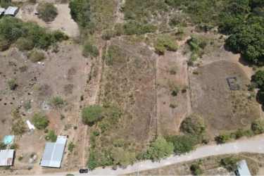 Aerial perspective of vacant multi-use land with dirt road access near beaches Río Hato Panama