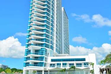 Infinity pool with ocean view at Royal Palm beachfront towers in Nueva Gorgona Panama