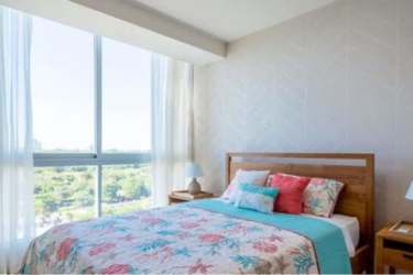 Modern open kitchen with dining area Royal Palm beachfront condominium Panama