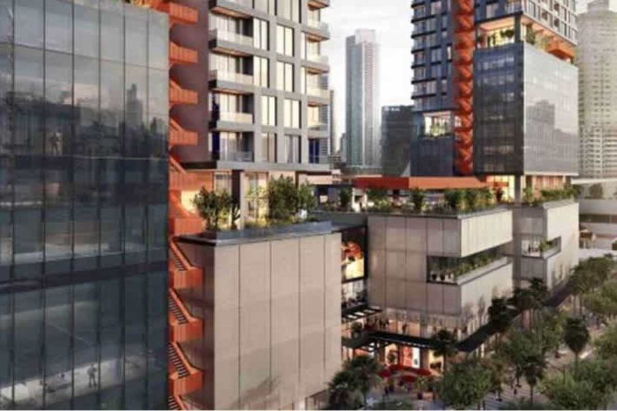 Twin glass towers with podium rooftop terraces and greenery PH Uptown Panama