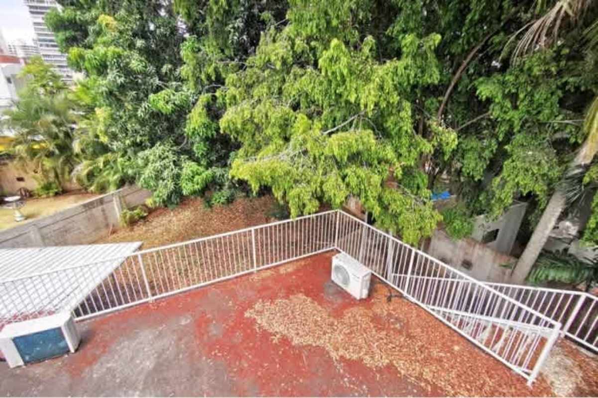 Rooftop terrace overlooking skyline and ocean on multi-level home in Punta Paitilla Panama