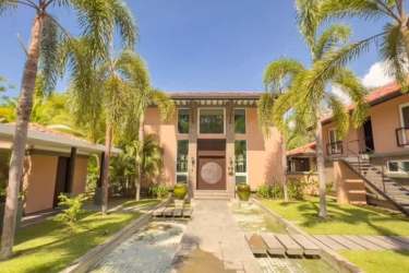 Open concept living area with colorful accents luxury house Buenaventura Panama