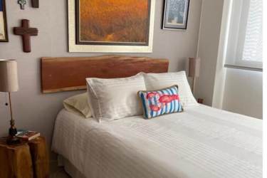 Bedroom with natural light rustic elements San Carlos Panama