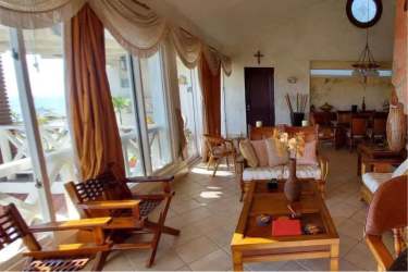 Modern kitchen with granite countertops, appliances at Vista Mar Penthouse Panama
