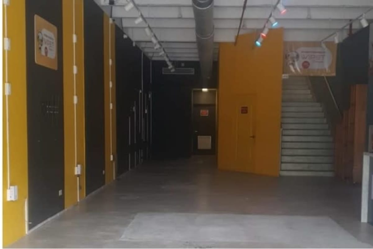 Commercial stock or spare room with stacked furniture and concrete floor at Business Plaza Obarrio Panama