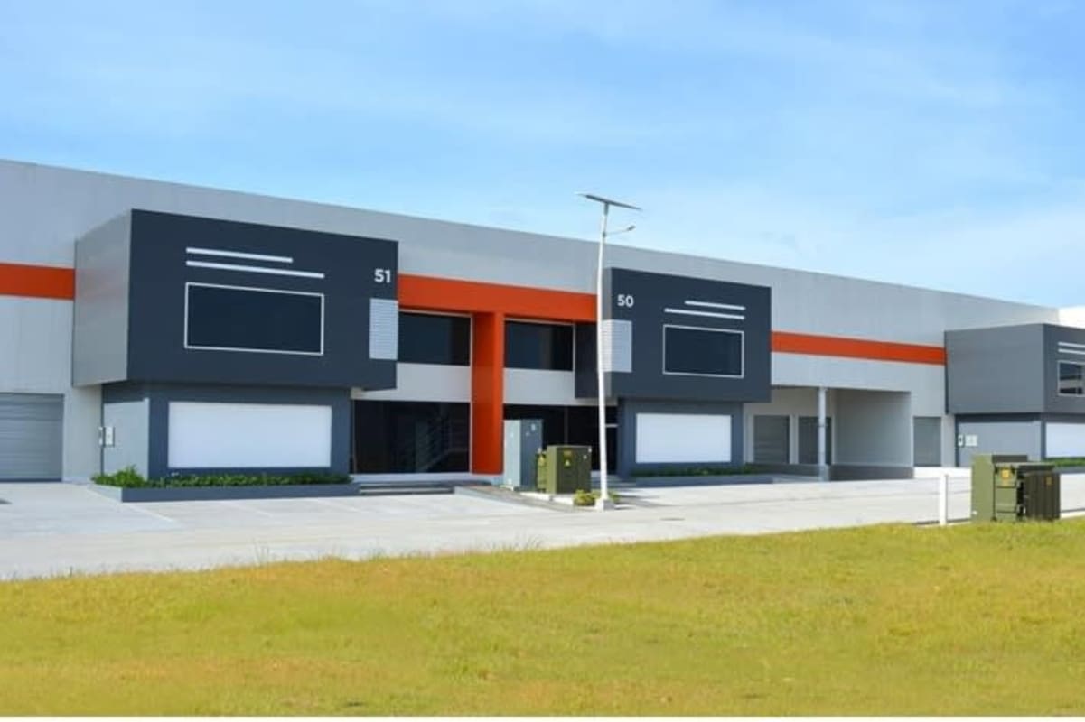 Exterior facade of commercial warehouse Panapark Free Zone Panama City