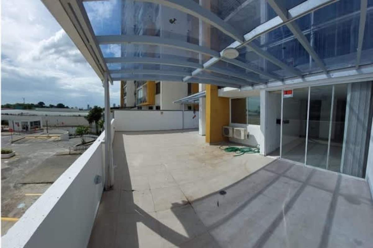 Modern condominium tower facade PH Alsacia Towers San Miguelito Panama