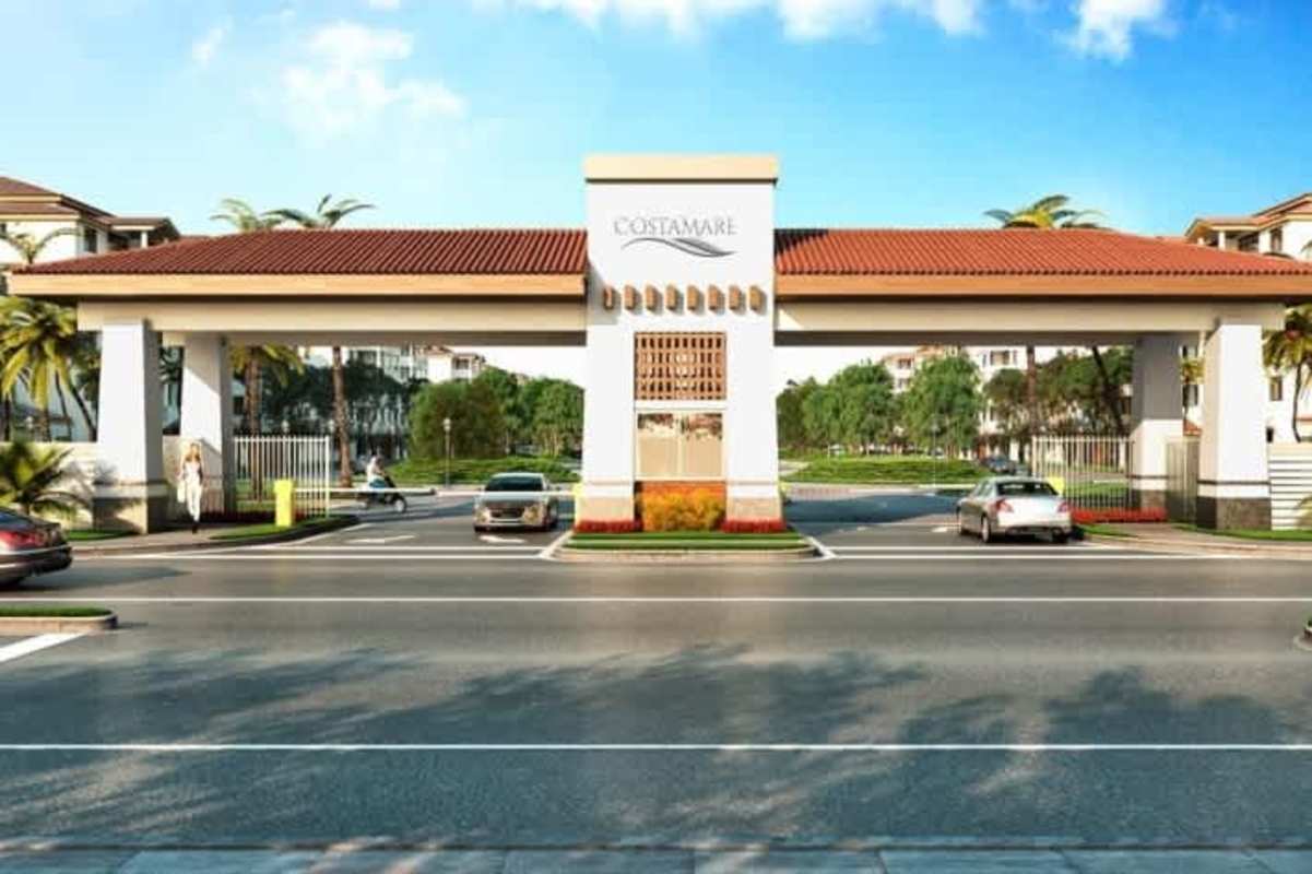 Main gated entrance of PH Costa Mare residential with Mediterranean style arch Costa Sur Panama