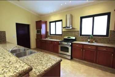 Granite countertop kitchen island stainless appliances beachfront villa Buenaventura Panama
