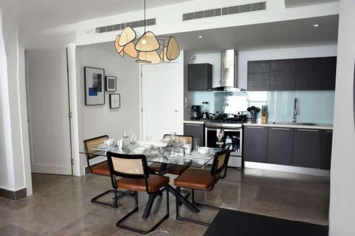 Premium finished bathroom with walk-in shower Panama City luxury apartment