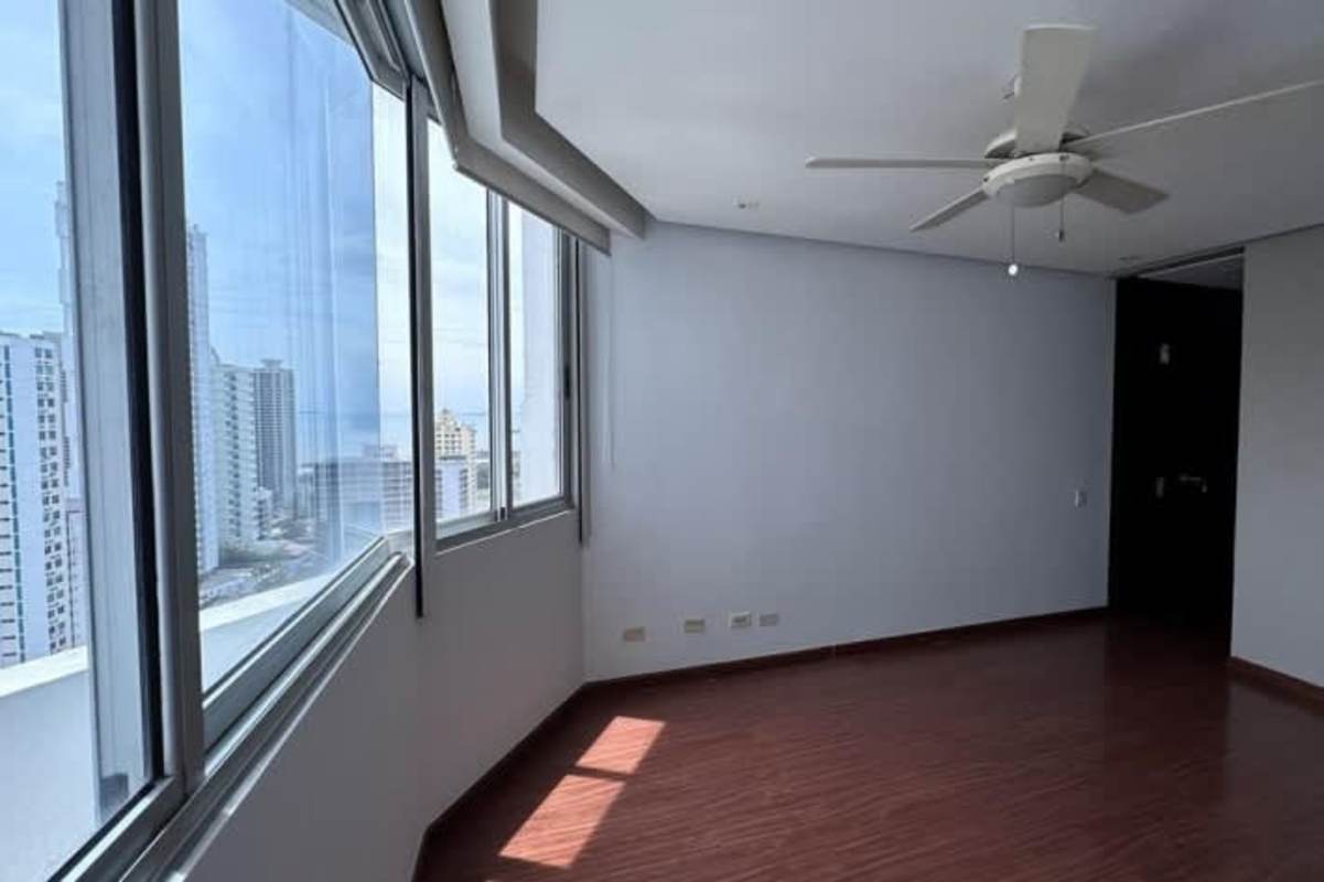 Spacious modern kitchen with granite countertops and imported fixtures in PH Luxor Tower Panama City