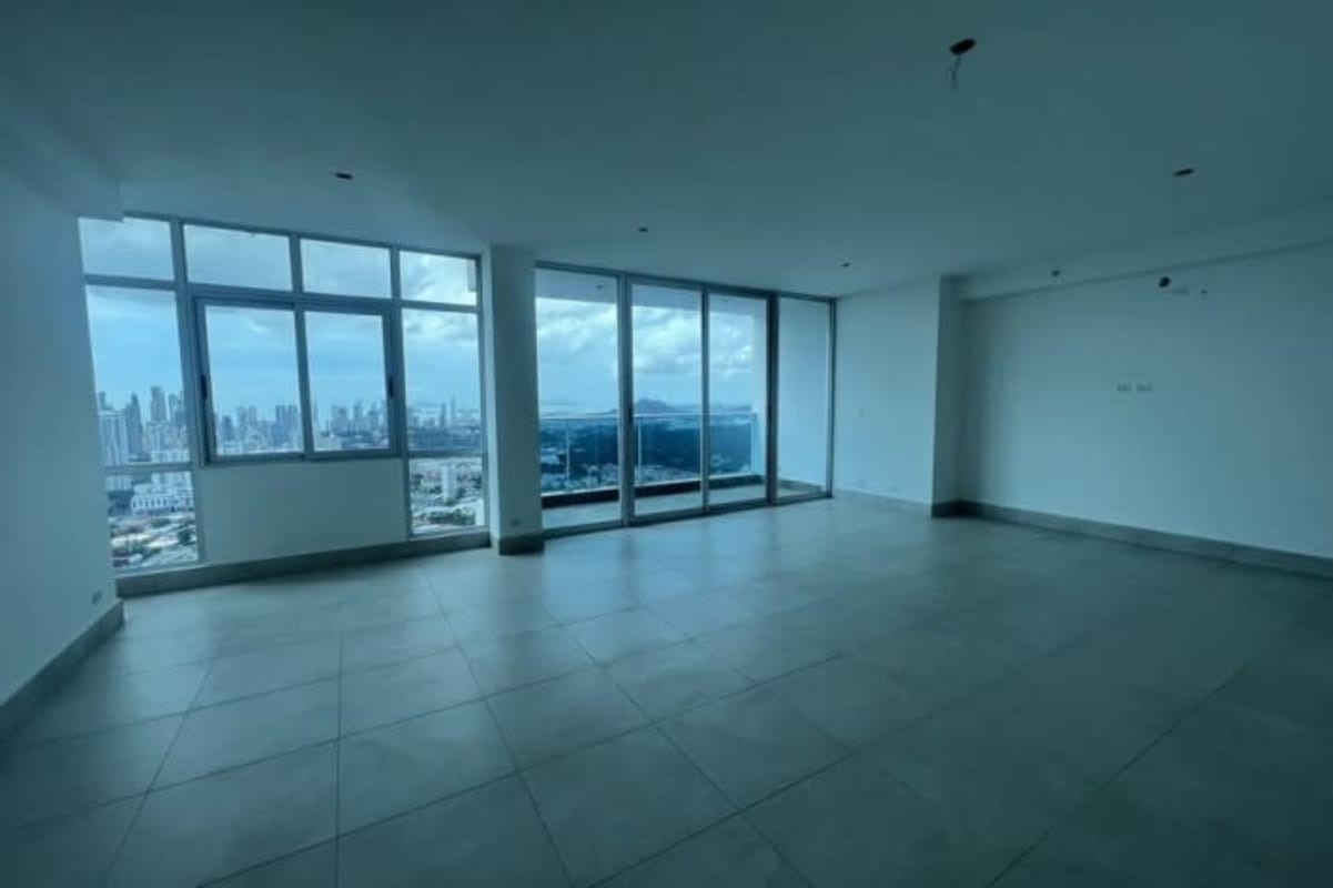 Modern bathroom with glass shower enclosure and tile finishes at PH Pacific Hills Betania Panama