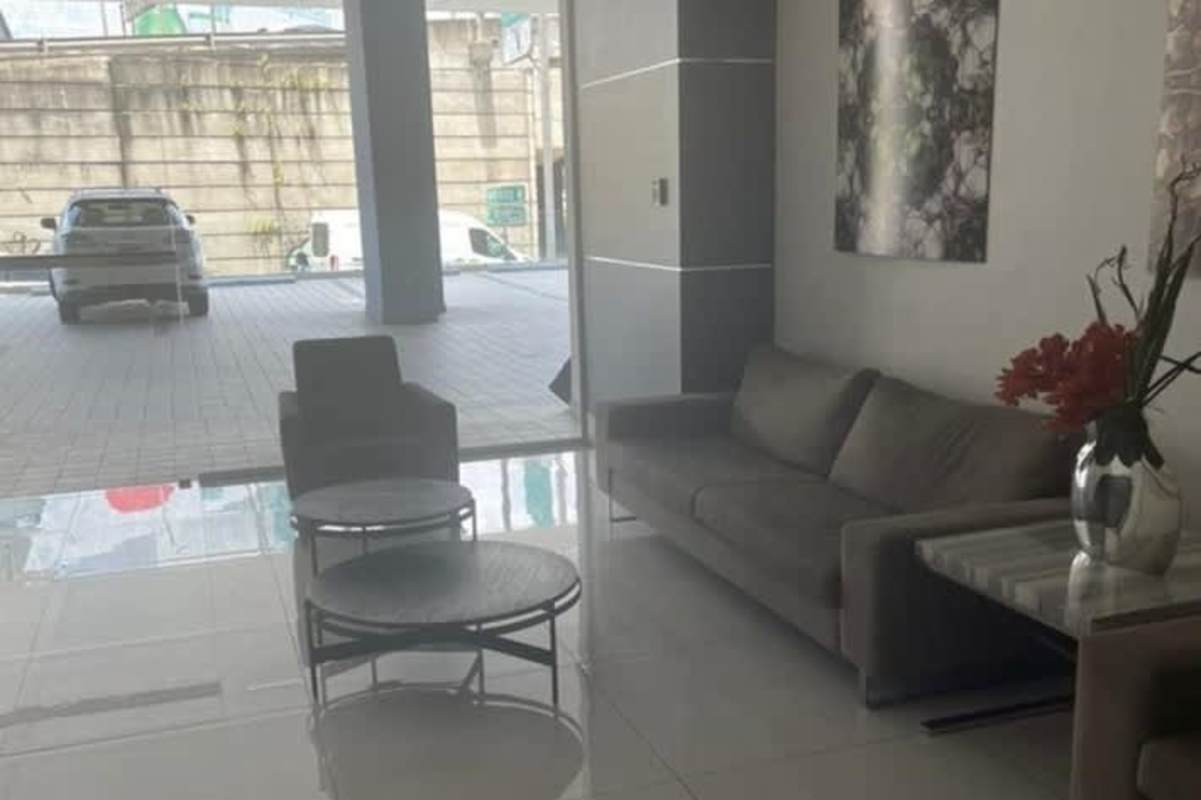 Spacious minimalist lobby with seating in RBS Tower Punta Paitilla Panama City