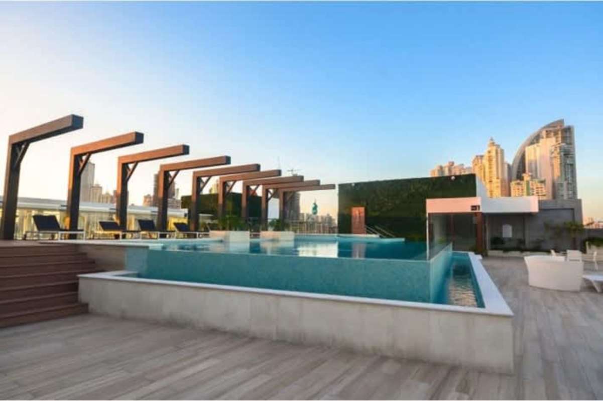 Spacious luxury living room with floor-to-ceiling windows in PH Garden Ocean Reef Panama City