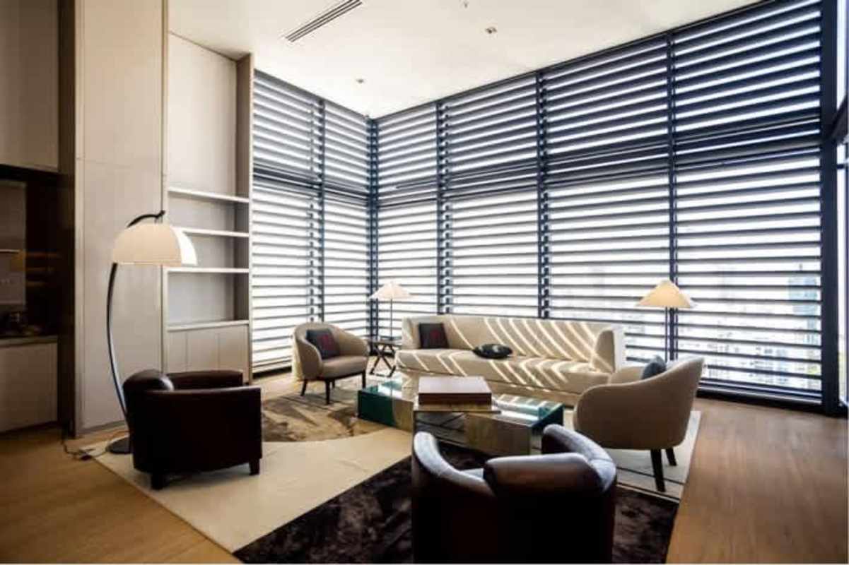 Contemporary living space large windows and city skyline view Panama