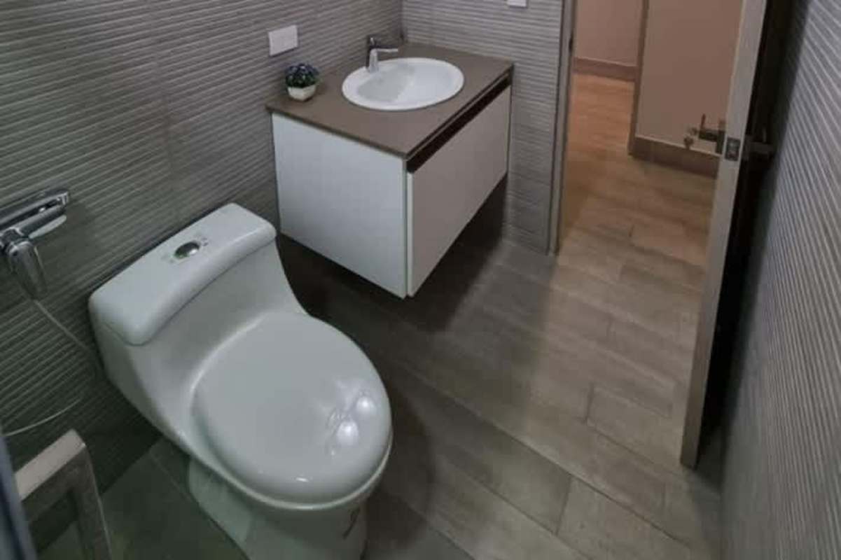 Stylish open living room with large windows, panoramic view in PH Azurre 42 Bella Vista Panama