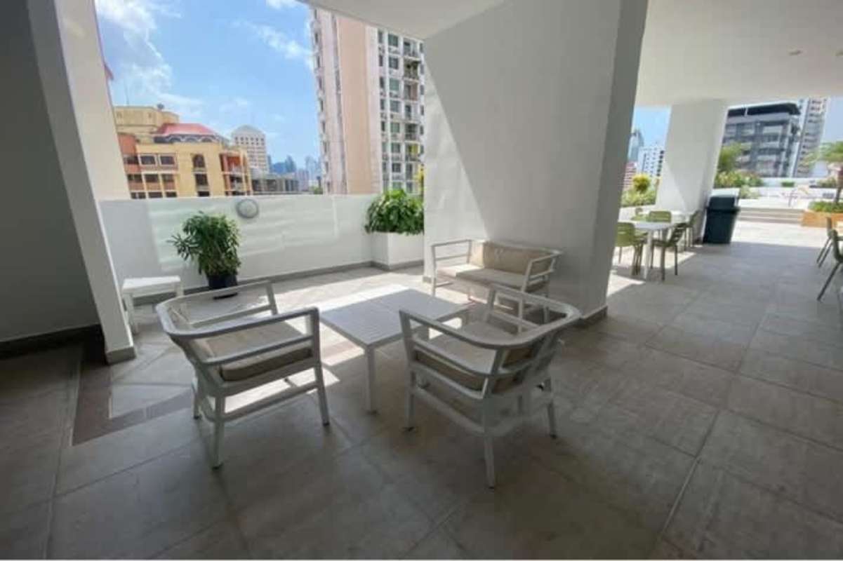 Rooftop covered social area with panoramic views in PH El Cangrejo Panama City