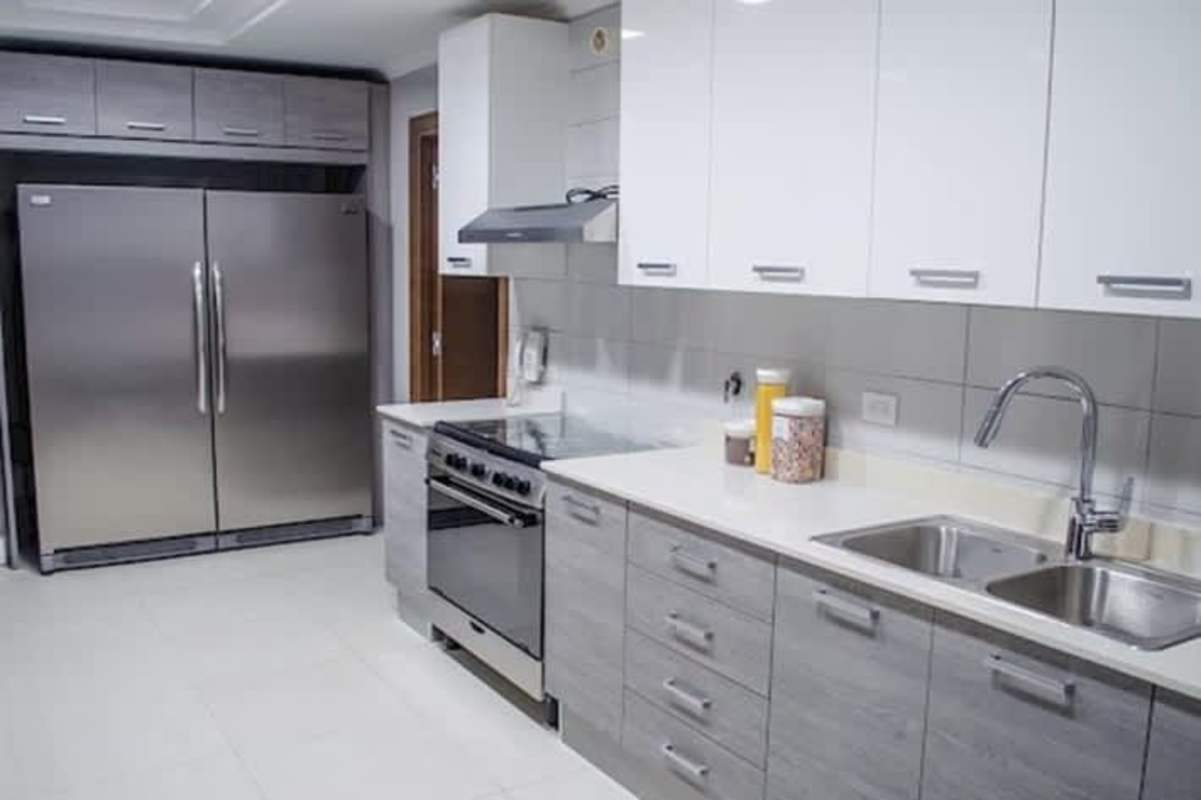 Contemporary kitchen Italian cabinets granite countertops stainless appliances at PH Park Lane Costa del Este Panama