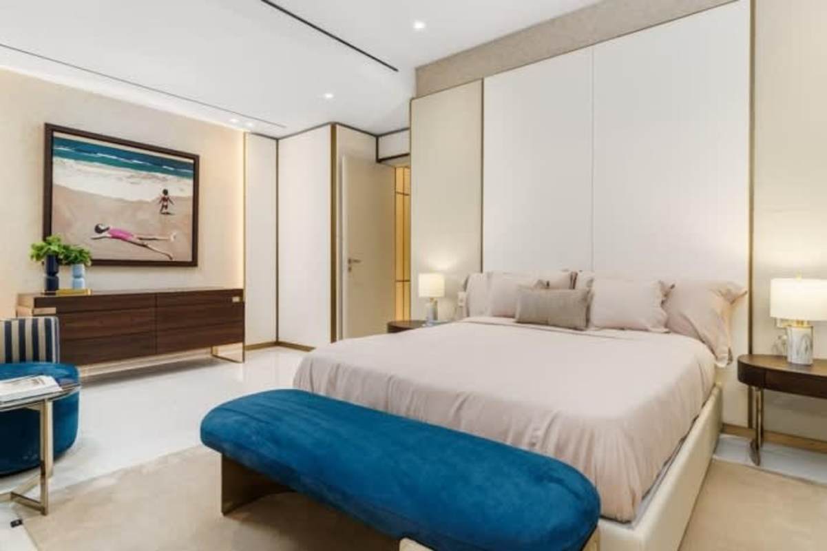 Spacious master bedroom floor-to-ceiling windows luxury finishes La Maison Fendi Casa Panama