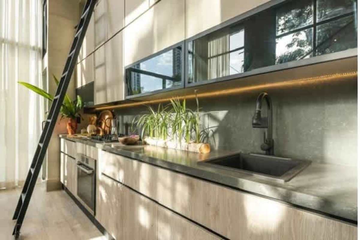 Contemporary bathroom with glass-enclosed shower and modern fixtures PH Dovle Panama