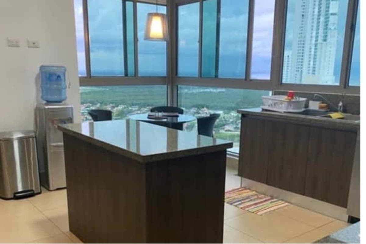 Spacious bedroom floor to ceiling windows city skyline PH Paramount Costa del Este Panama