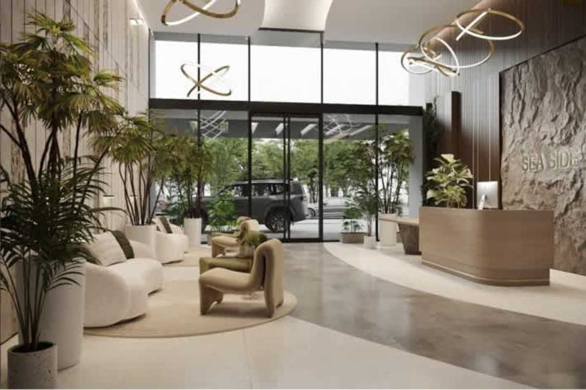 1 bedroom with large windows and walk-in closet in Seaside House Panama City