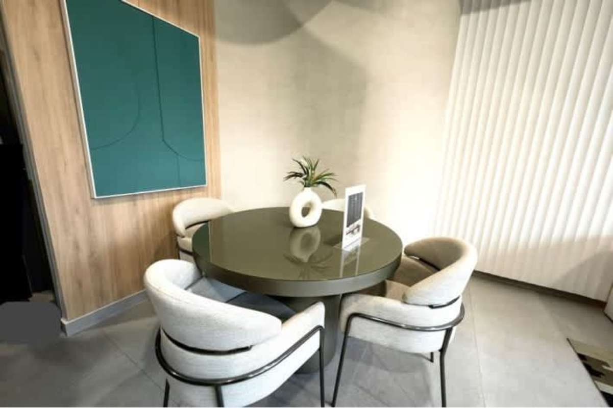 Bright living room with city view balcony in Seaside House Panama City