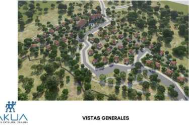 Mediterranean style hotel and pool at Akua Residences Santa Catalina with palm trees and sun loungers