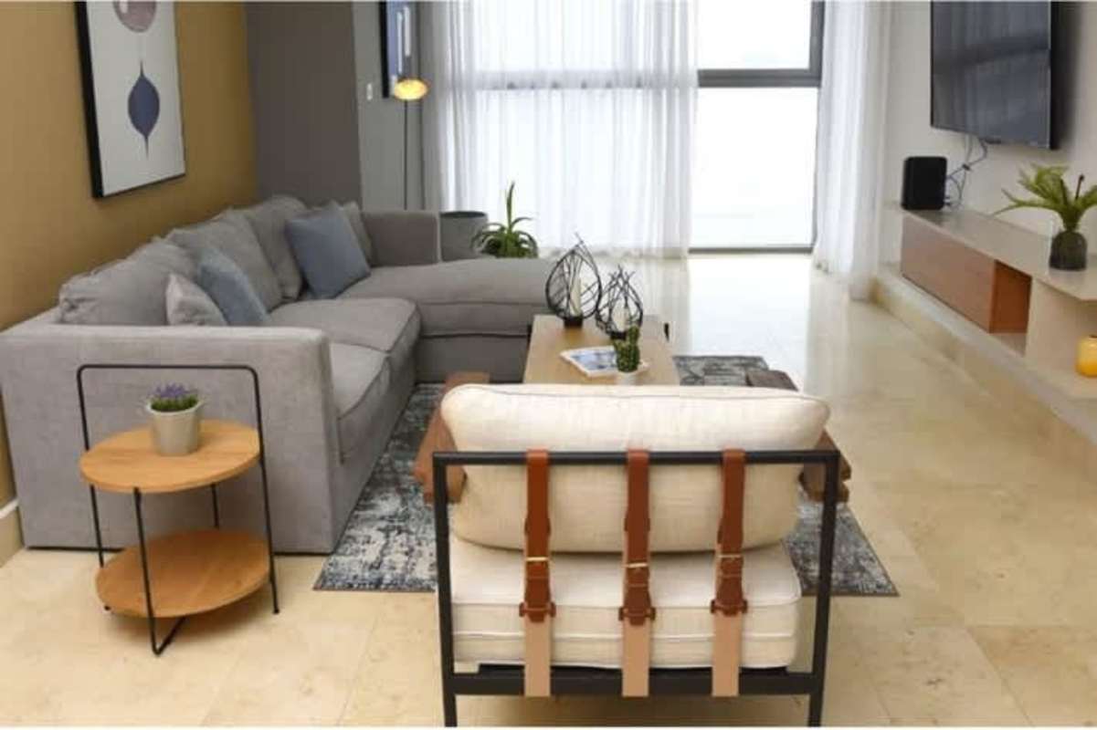 Bedroom with modern designer furnishings Yoo Panama Arts Tower Panama