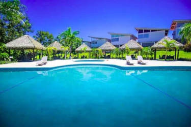 Children's playground with slides green park Paradise Point Coronado Panama