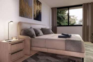 Two-story home floor plan with garage, garden and bedrooms Imaterra Panama Pacifico