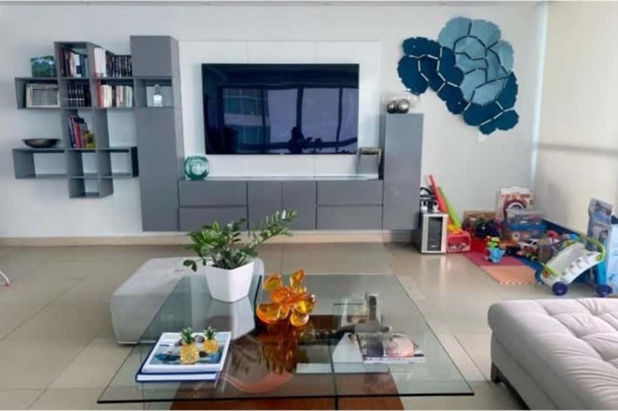 Stylish modern kitchen with granite counters and stainless appliances at PH Ocean Club Punta Pacifica