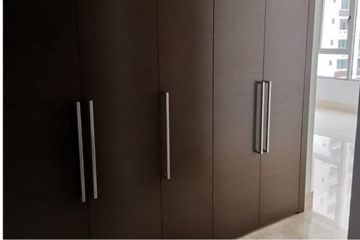 Balcony overlooking golf course and city skyline in Santa Maria Panama luxury apartment