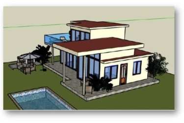 Modern two-story seaside villa design for Playa Toro Pedasi land plot