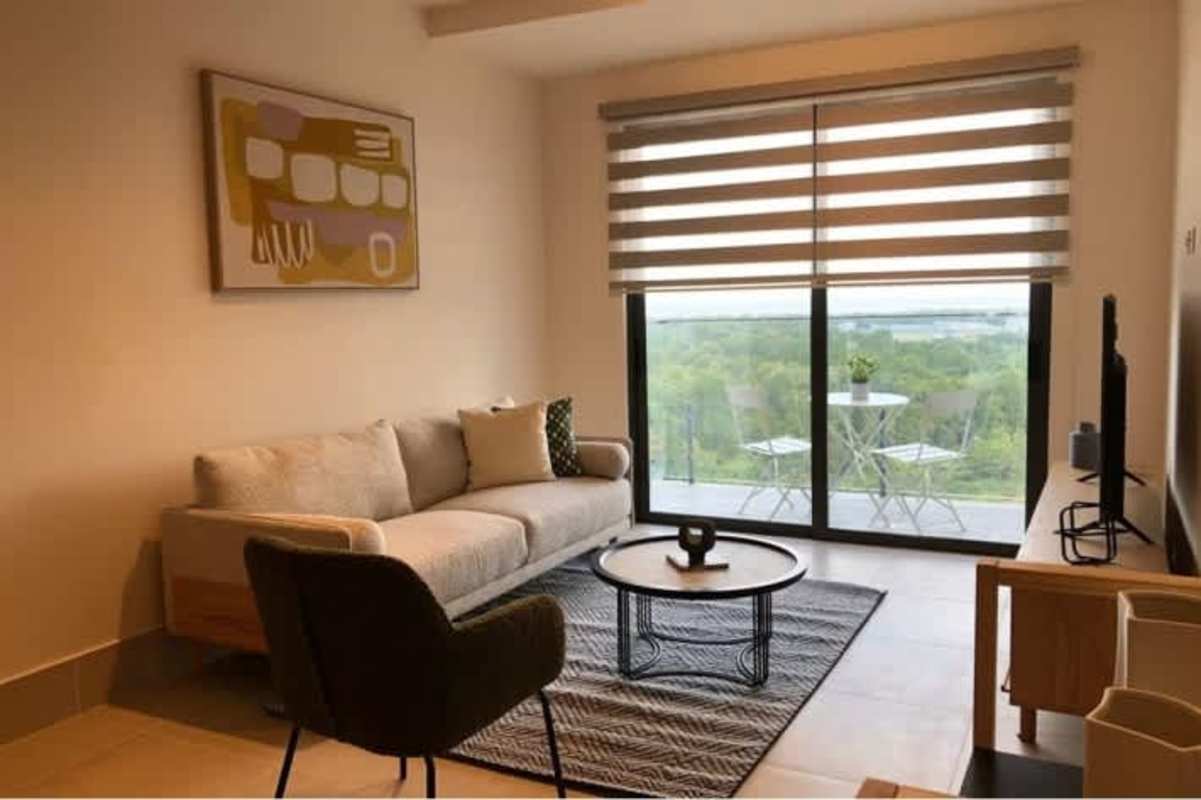 Secondary bedroom with large window and closet in PH Oceana Santa Maria Panama