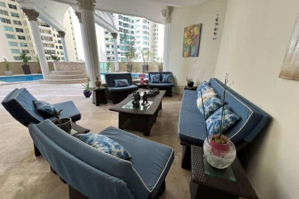 Formal dining room with luxury furniture and marble floors PH Venetian Tower Punta Pacifica Panama