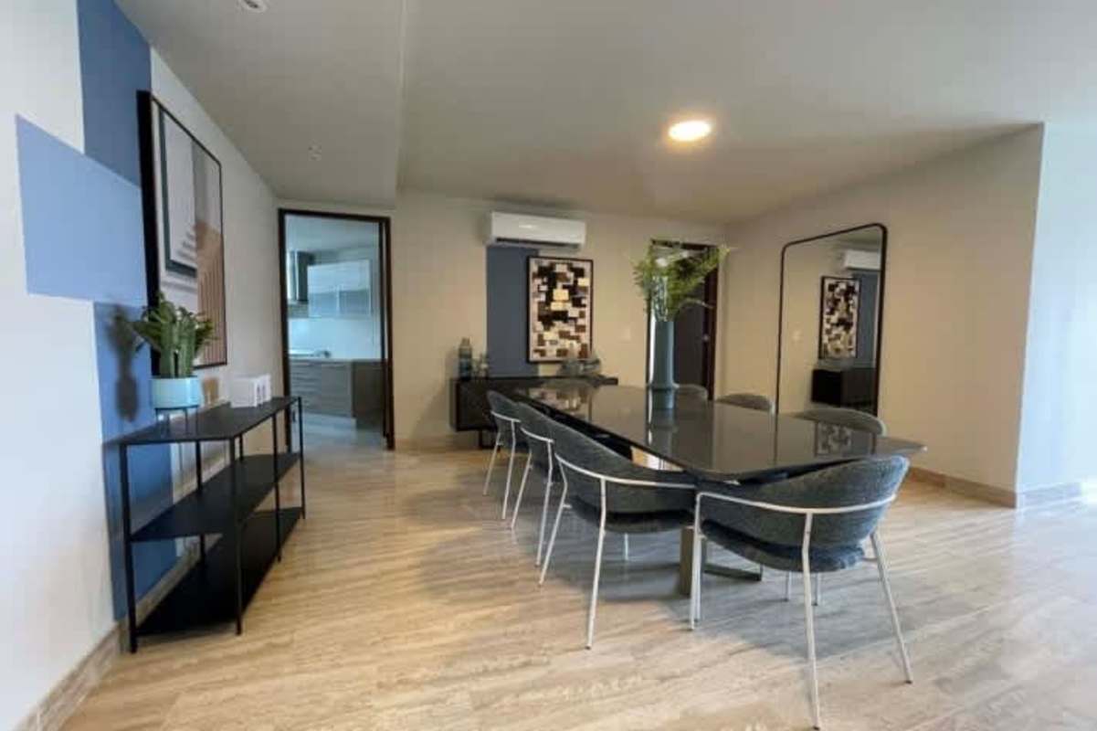 Kitchen with stainless steel appliances, double refrigerator, gas stove Costa del Este Panama