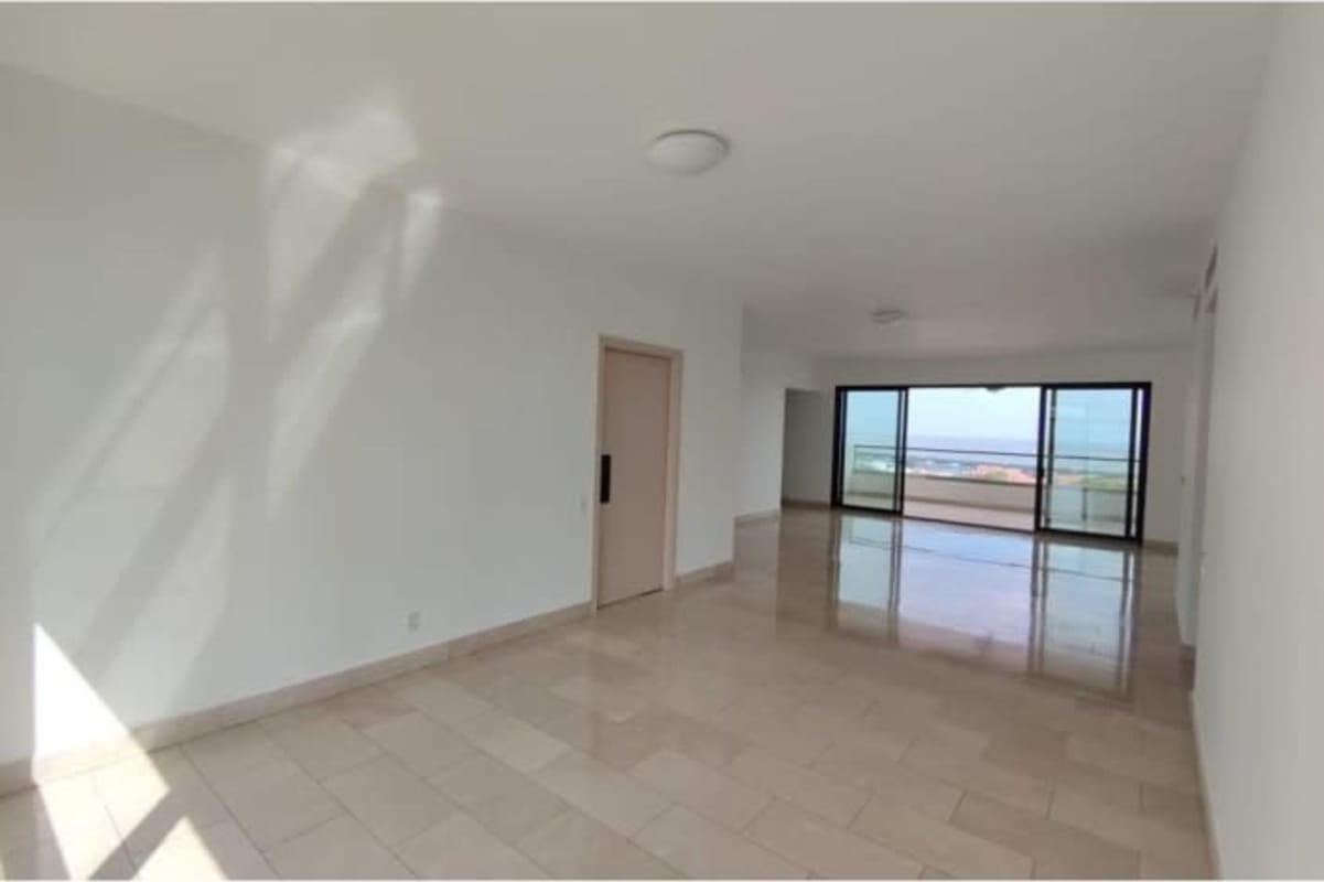Contemporary kitchen with granite countertop and city views PH Coco del Mar Panama City Panama