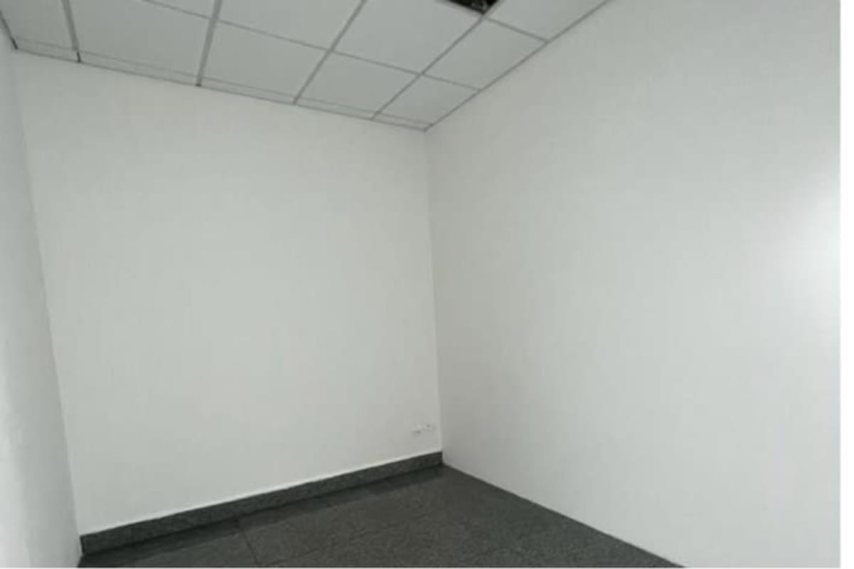 Modern minimalist empty office with drop ceiling and large windows in Obarrio Panama
