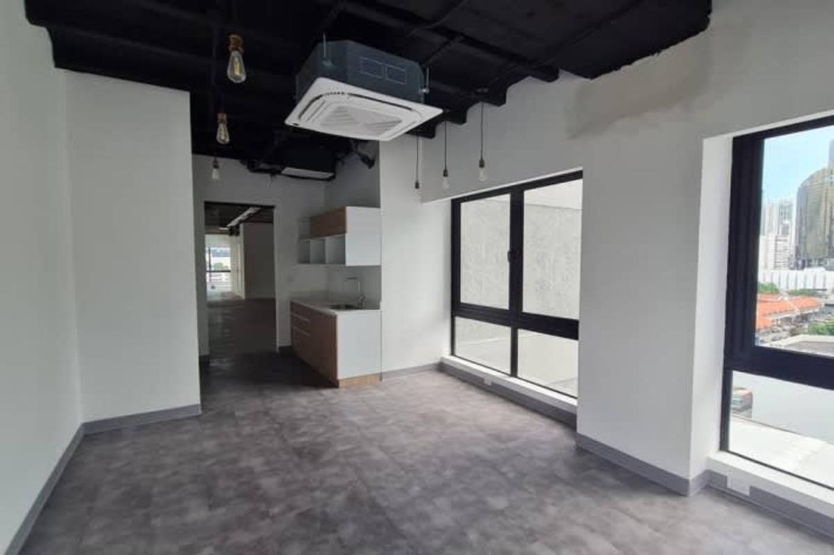 Urban skyline view from spacious commercial office in Marbella Panama City