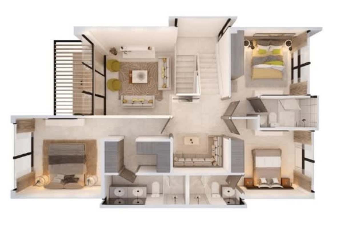 Front exterior view of contemporary house with balconies and gardens in Green City Panama